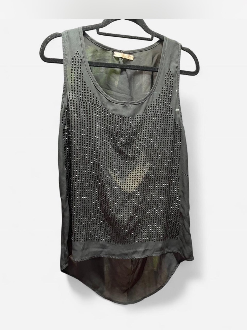 Toi et Moi Black Studded Sleeveless Tank Top
